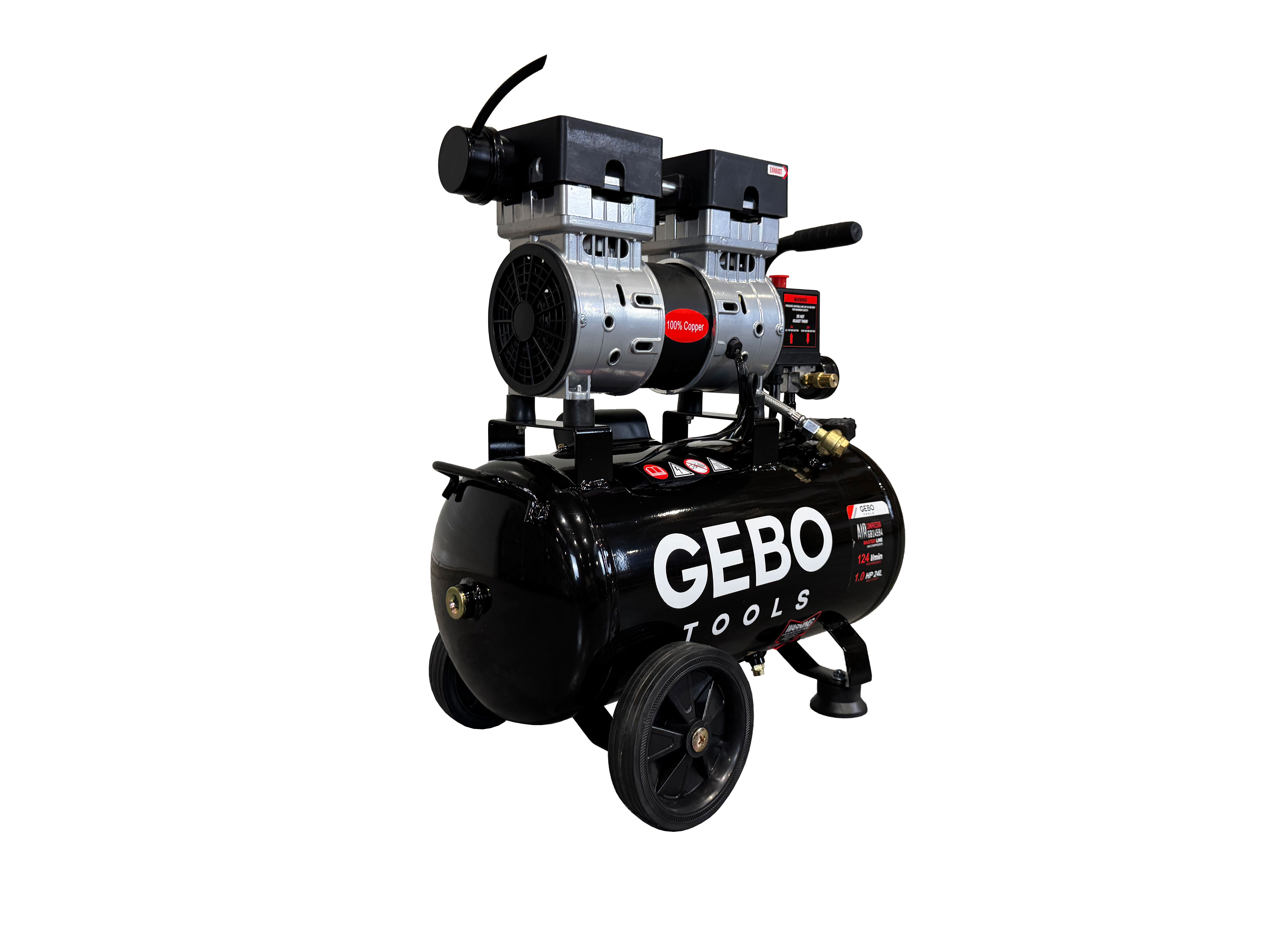 Безшумен компресор без шум без масло 24 л GEBO TOOLS