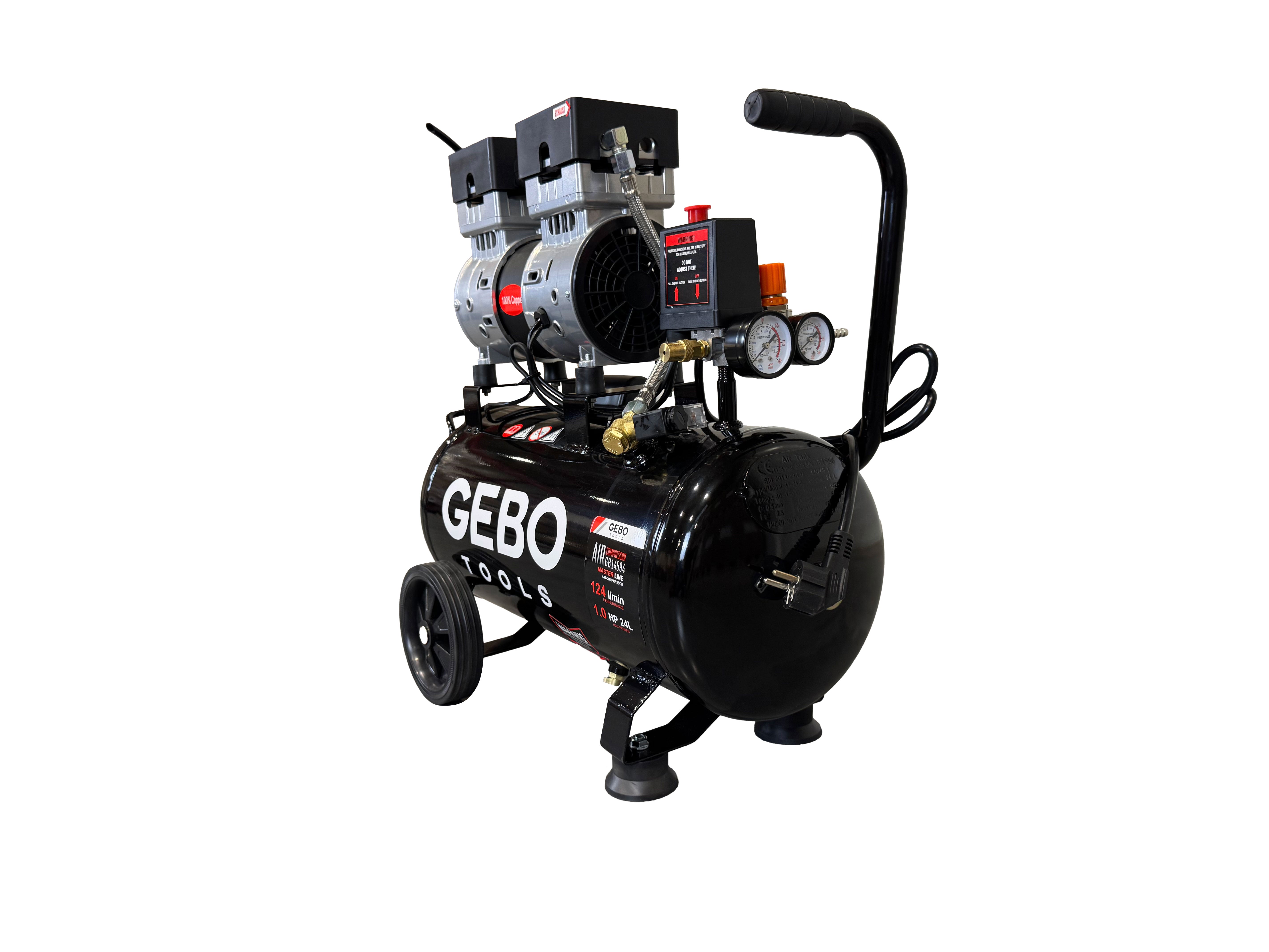 Безшумен компресор без шум без масло 24 л GEBO TOOLS