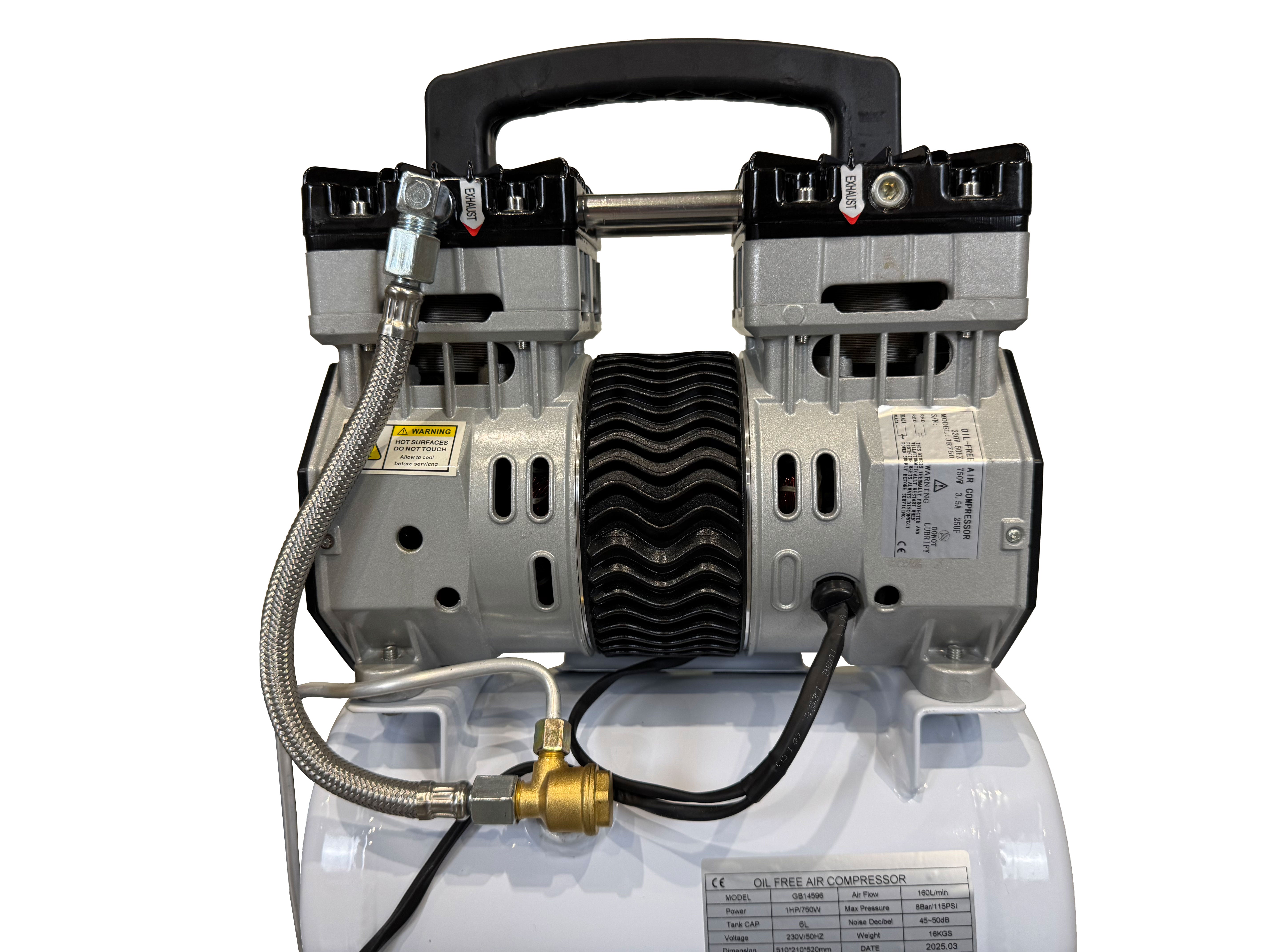 Безшумен компресор без масло 6 л GEBO TOOLS