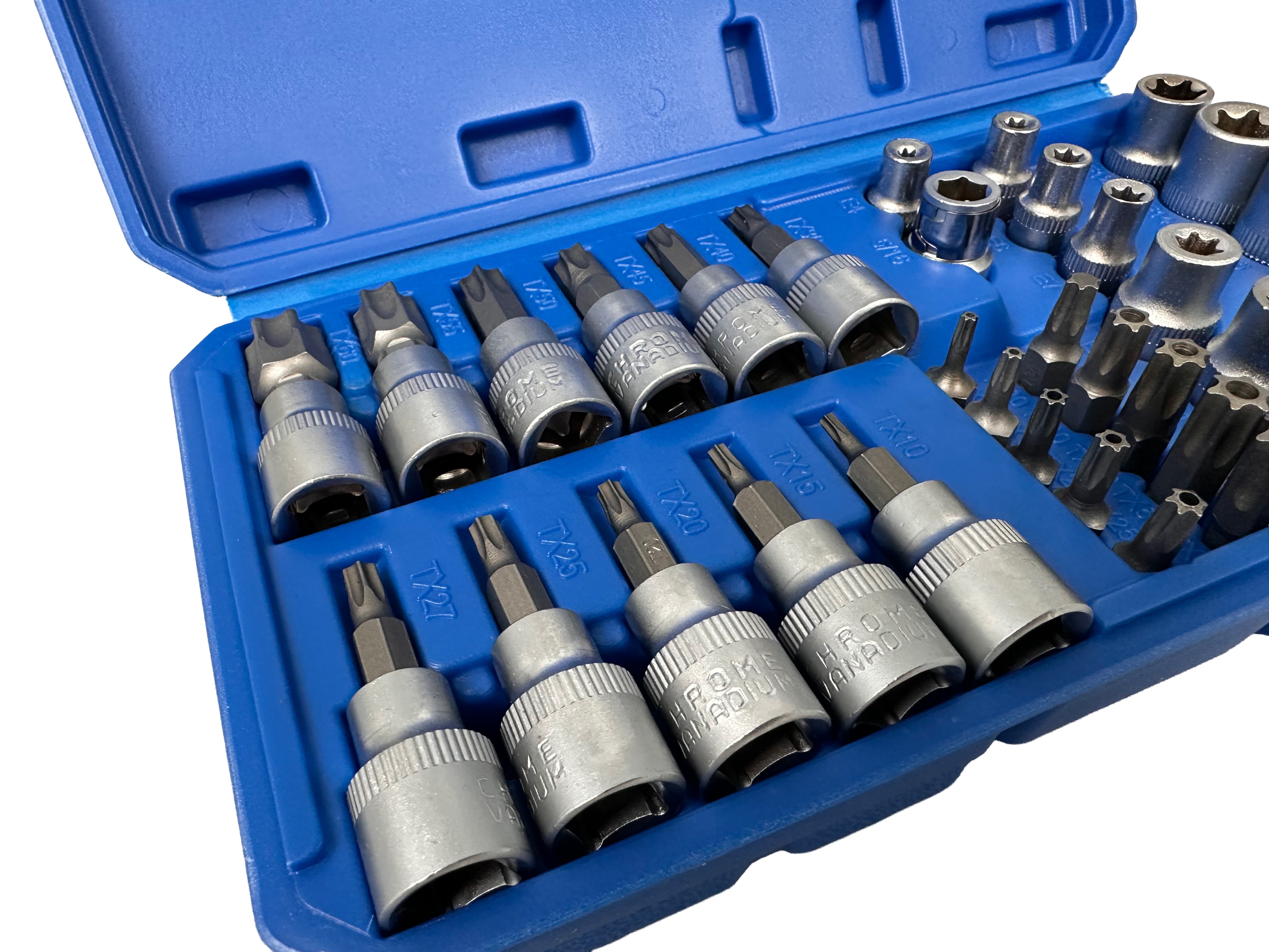 Комплект вложки torx 3/8″ 34 бр. T10-T60 E4-E20 GEBO TOOLS