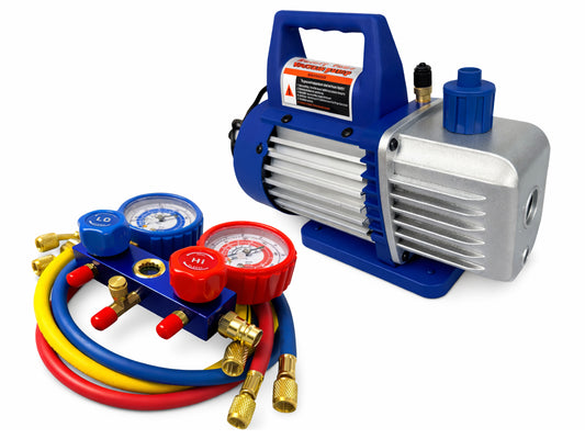 Вакуумна помпа за климатици с един етап манометър и с 2 порта 70 л/мин GEBO TOOLS