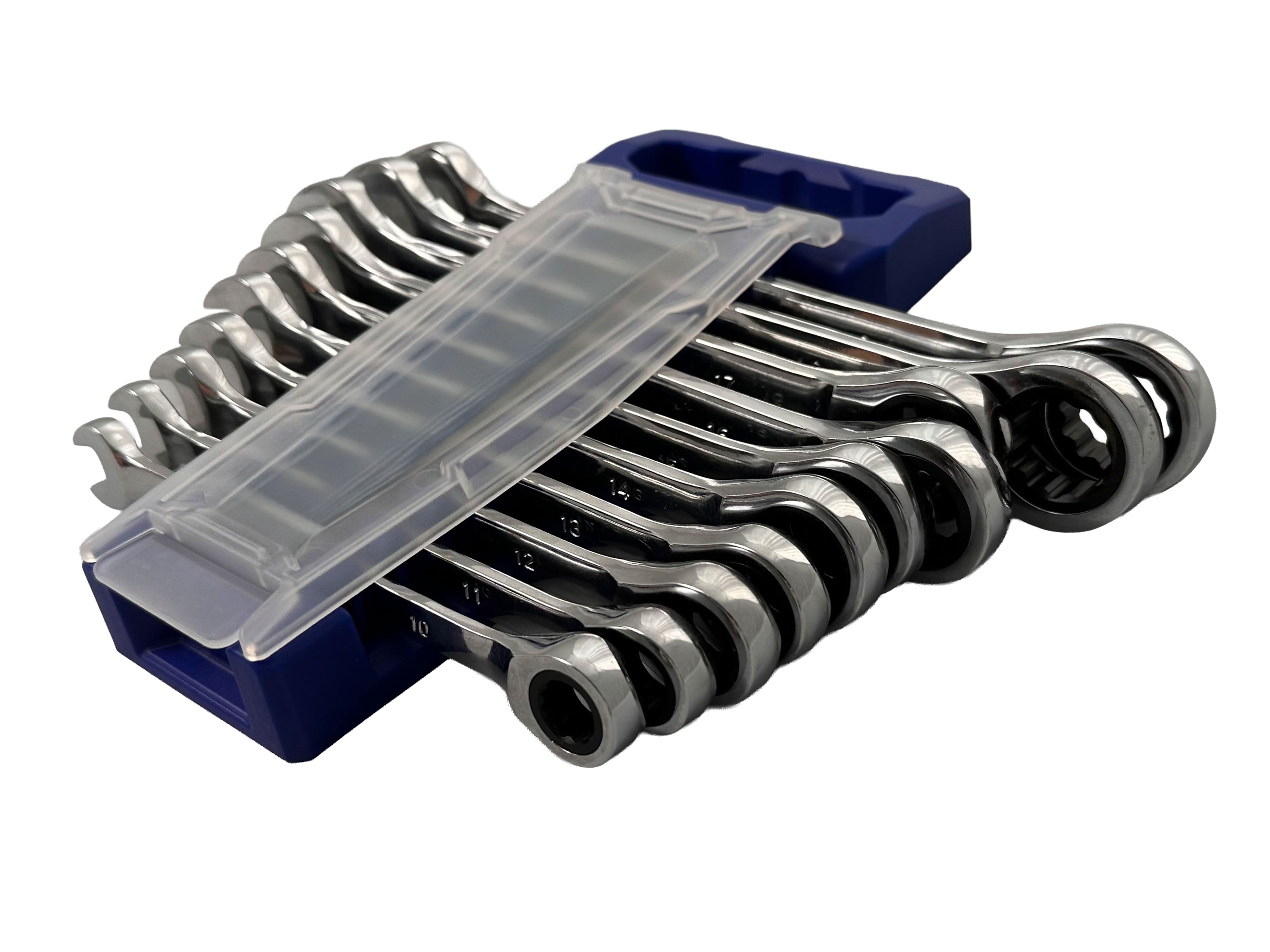 Комплект 10 комбинирани ключа с тресчотка 10-19 мм - GEBO TOOLS