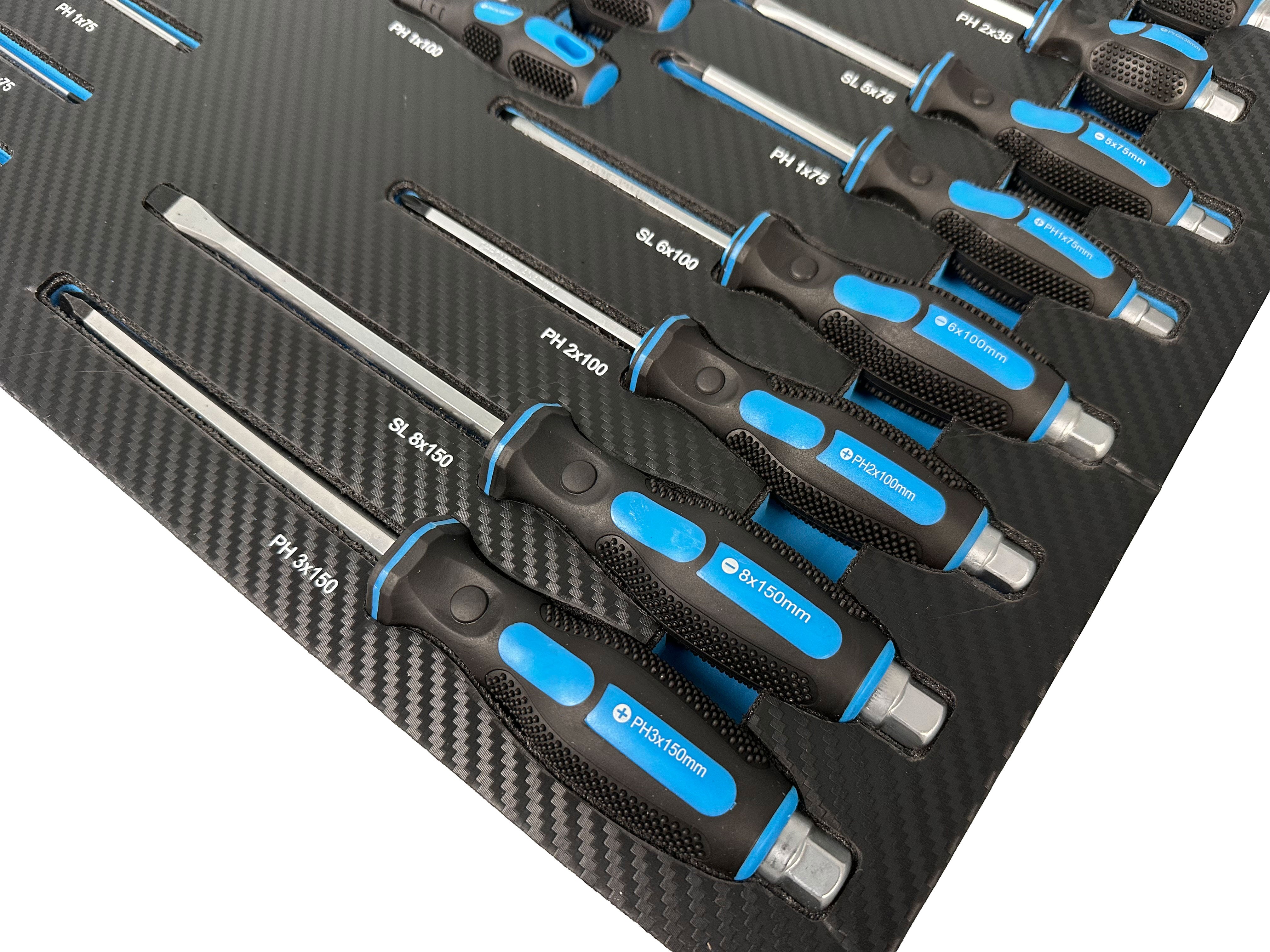 Модул за шкаф за инструменти с професионални отвертки, 21 части GEBO TOOLS