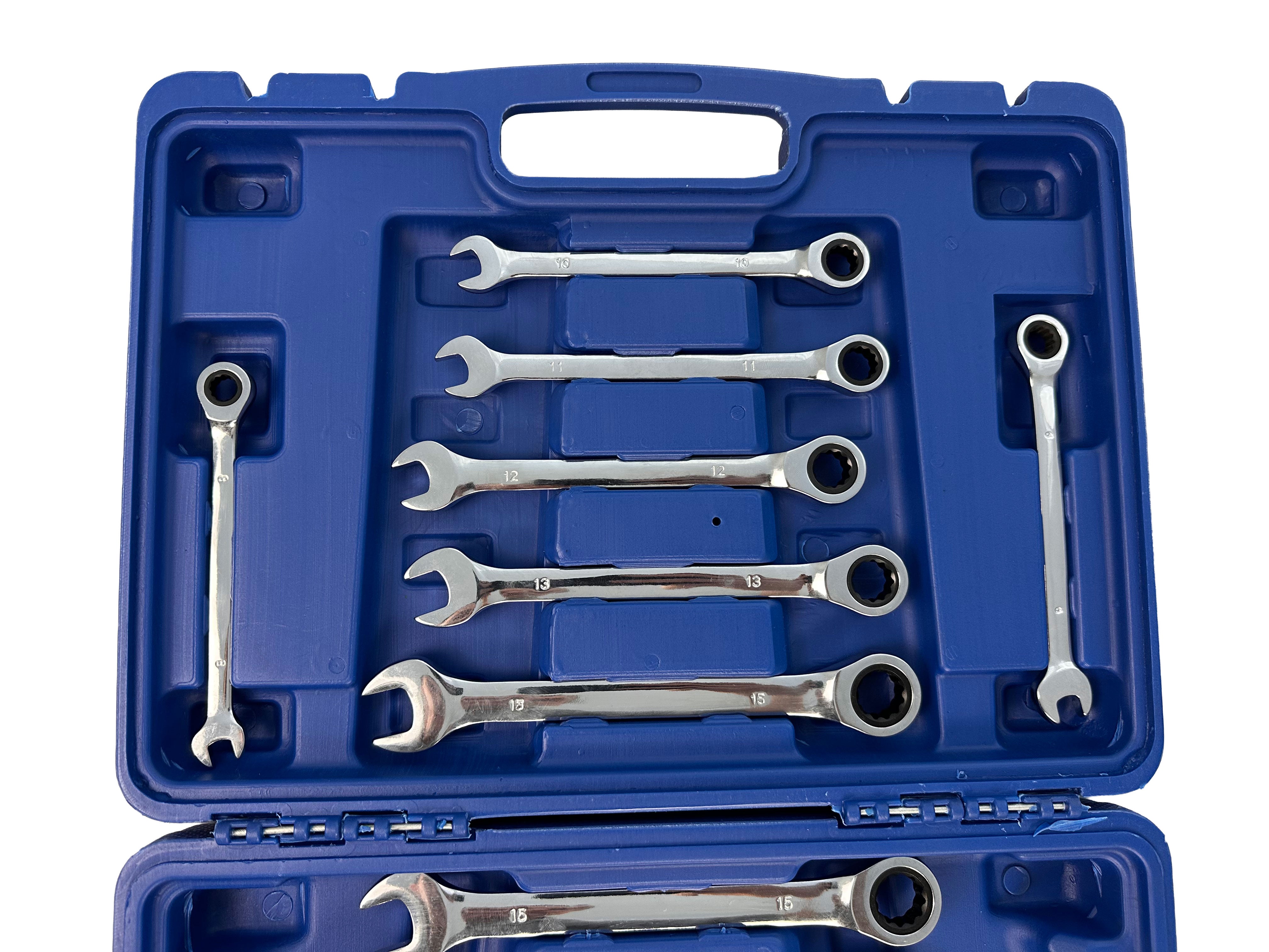 Комплект комбинирани ключове с тресчотка 8-19 мм, 12 бр. GEBO TOOLS