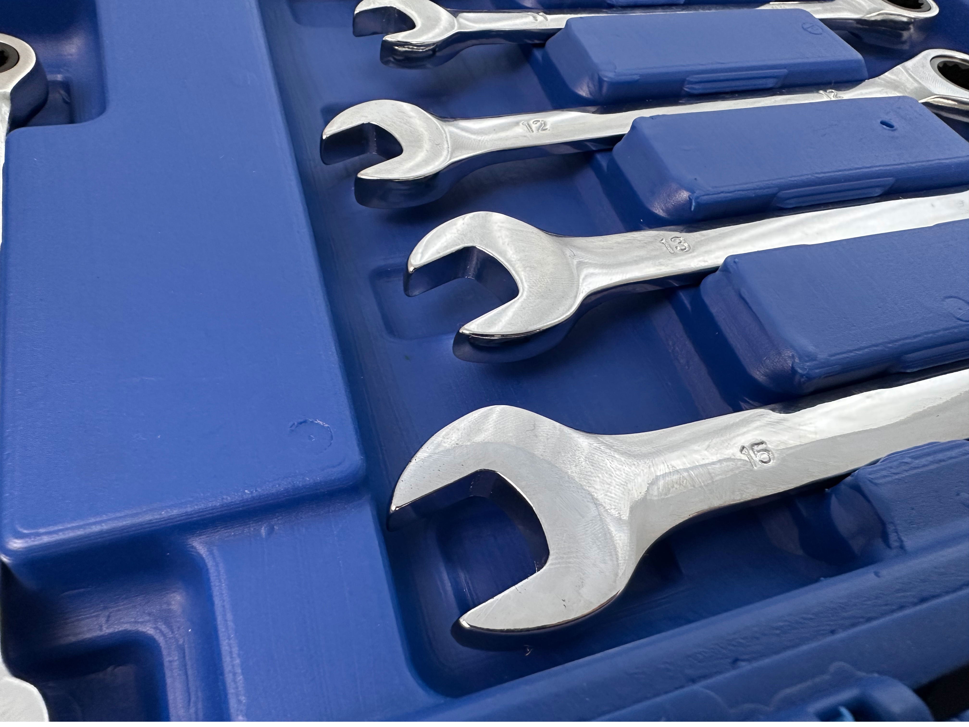 Комплект комбинирани ключове с тресчотка 8-19 мм, 12 бр. GEBO TOOLS