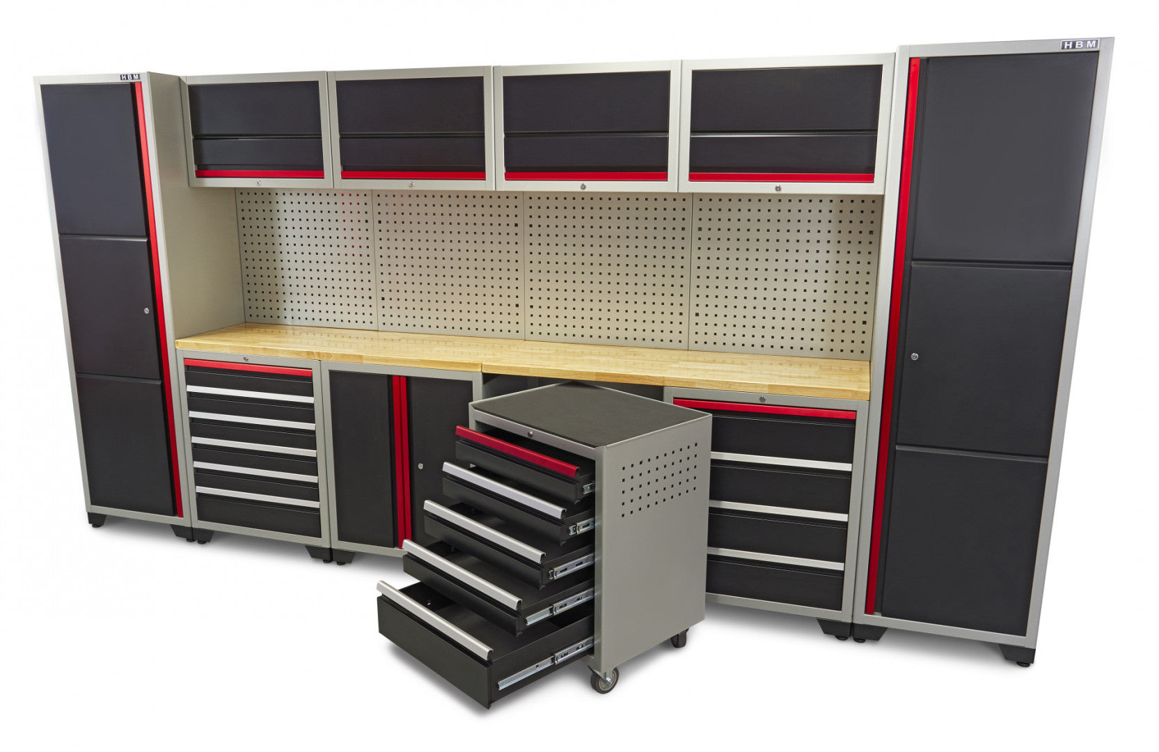 Професионален модулен шкаф за инструменти 16 бр. 405 х 51 х 204 см