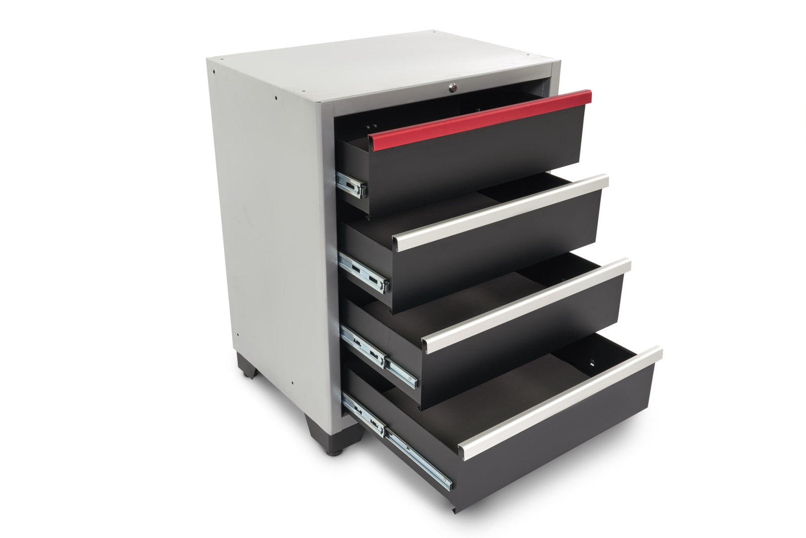 Метален шкаф с четири чекмеджета за сервиз
