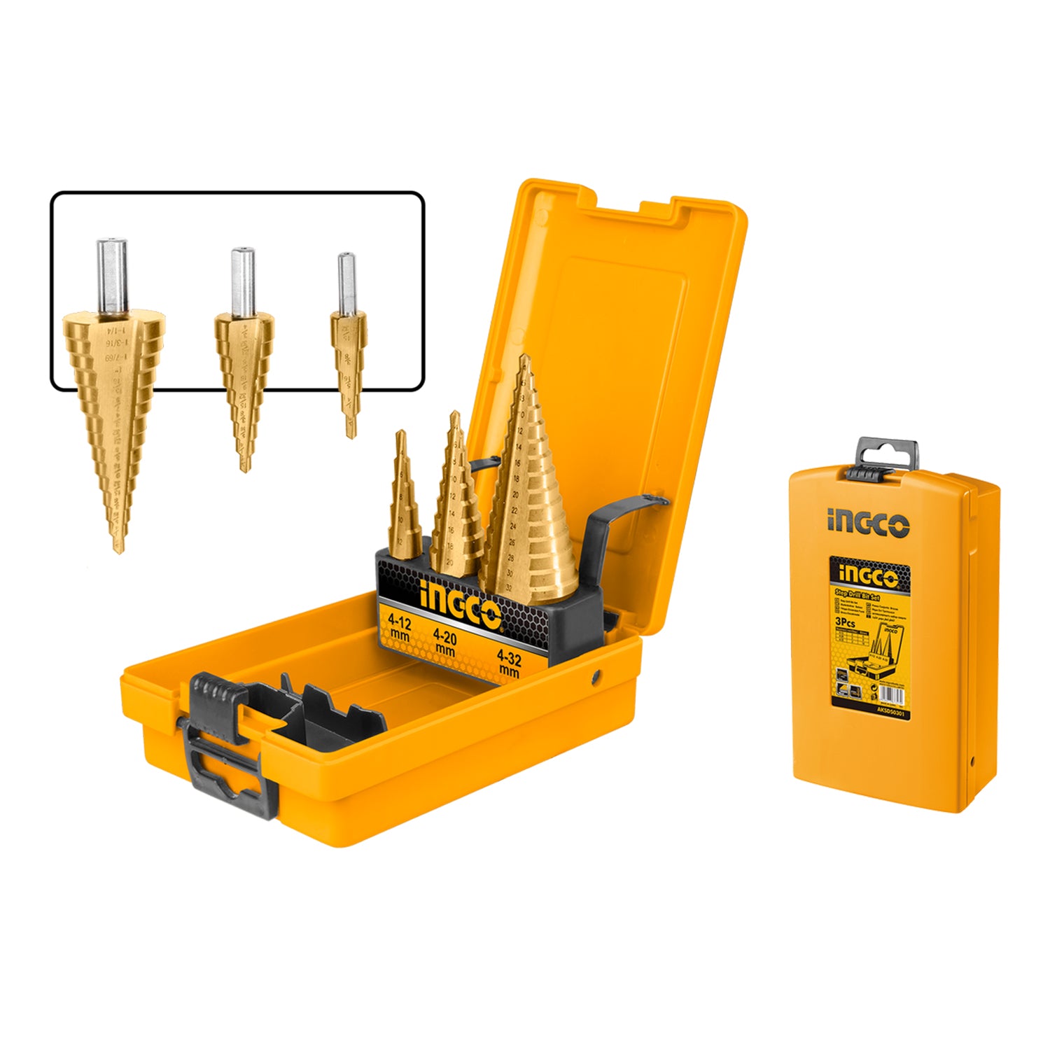 Комплект 3 свредла на нива 4-32 мм INGCO