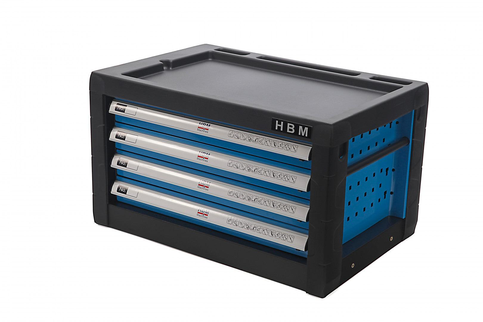 Метална кутия с 4 чекмеджета за инструменти, син цвят