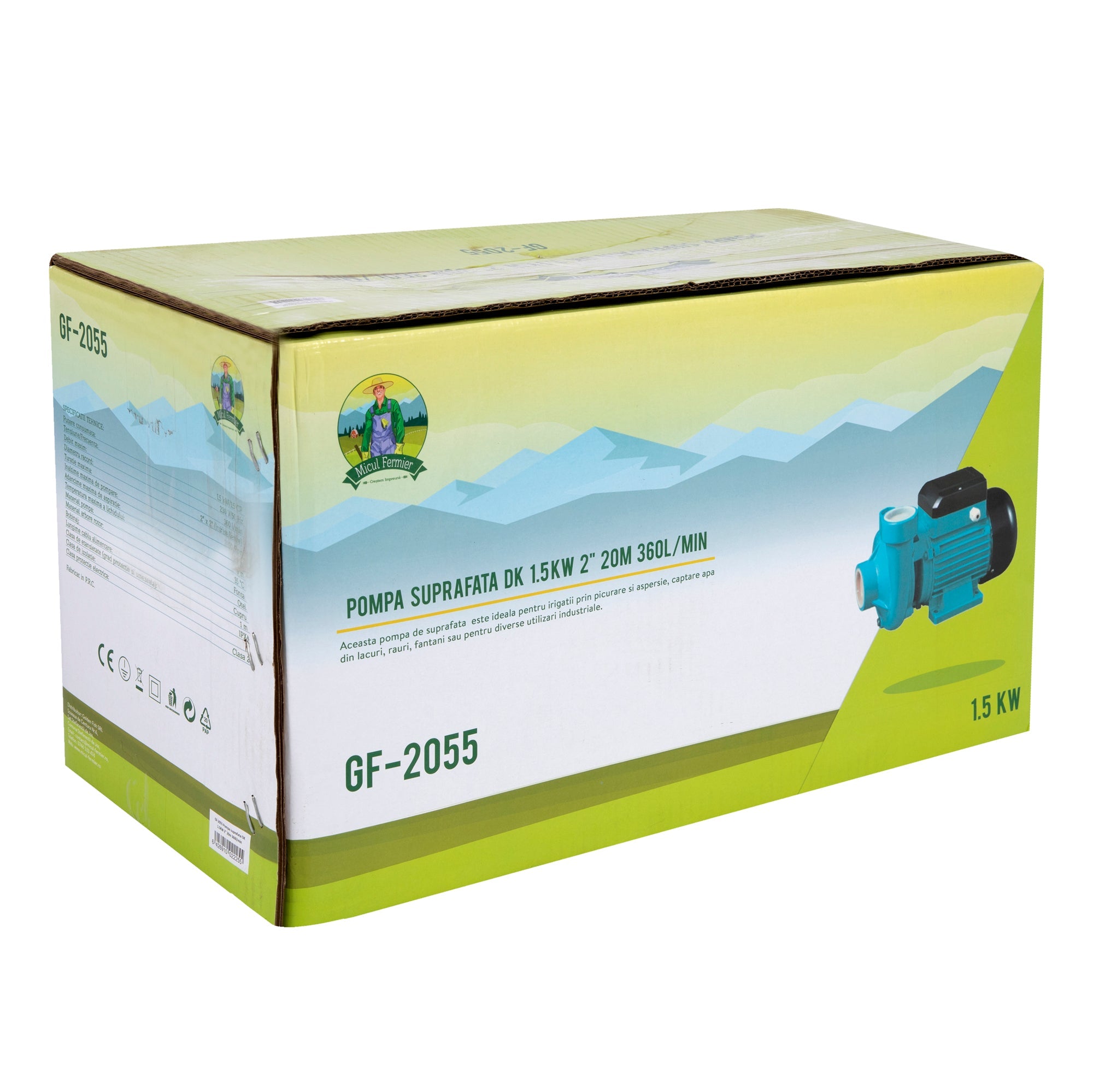 Центробежна помпа DK 1500W, макс. дебит 360л/мин