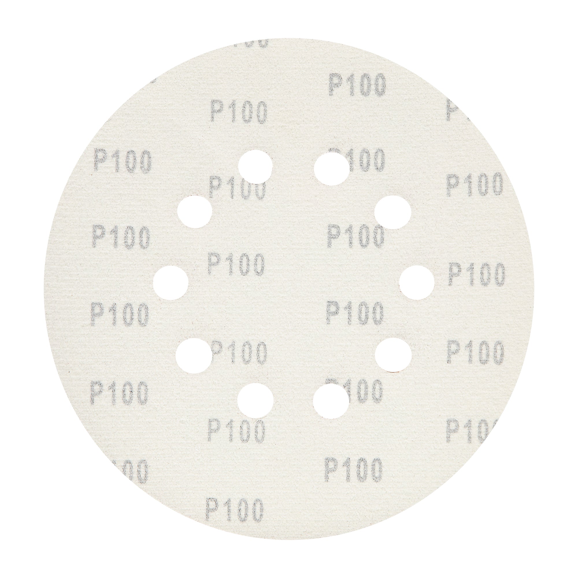 Комплект 100 бр. абразивна хартия, шкурка P100 10 дупки с диаметър 215MM