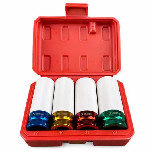 Комплект 4 тръбни вложки със защита за алуминиеви джанти 1/2 17-22 мм GEBO TOOLS