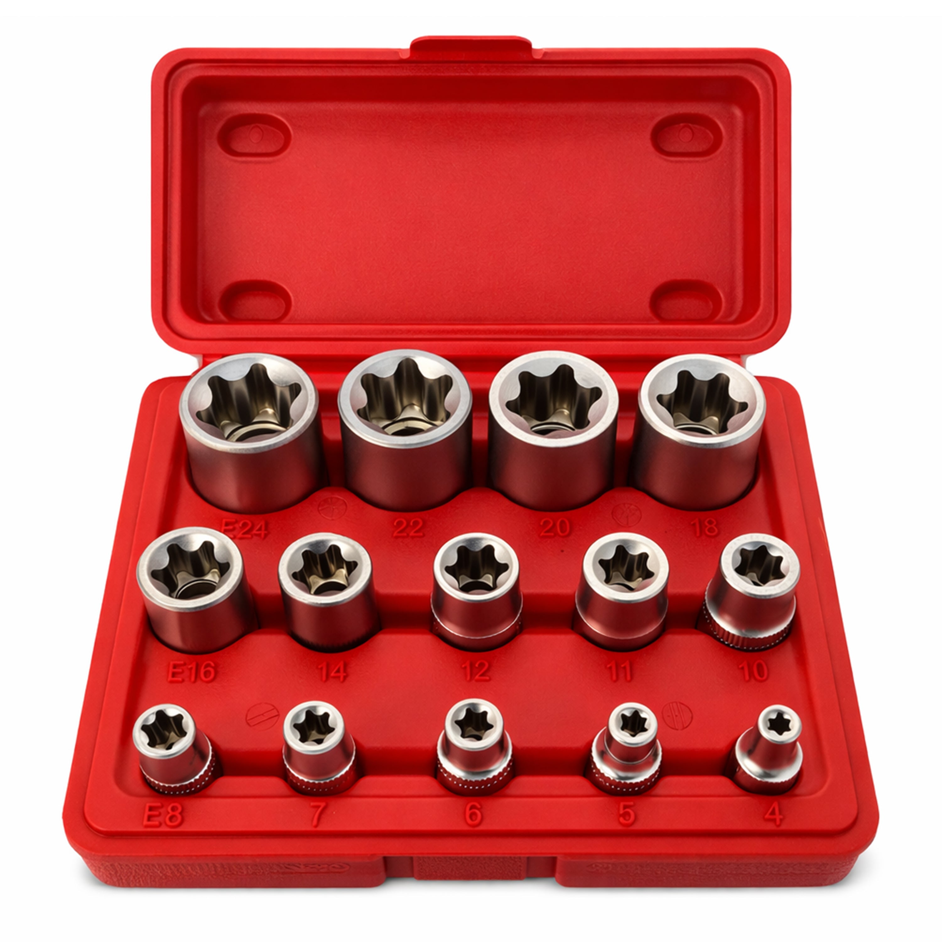 Комплект вложки профил Е Е4-Е24 1/4 3/8 1/2 14 части GEBO TOOLS