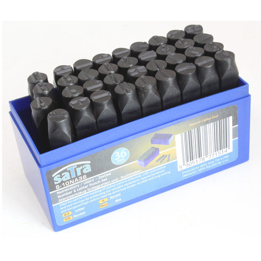 Комплект перфоратори букви и цифри 10 мм 36 части