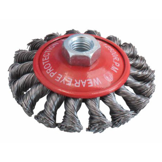 Спирална конусна телена четка за бормашина 100 мм SATRA