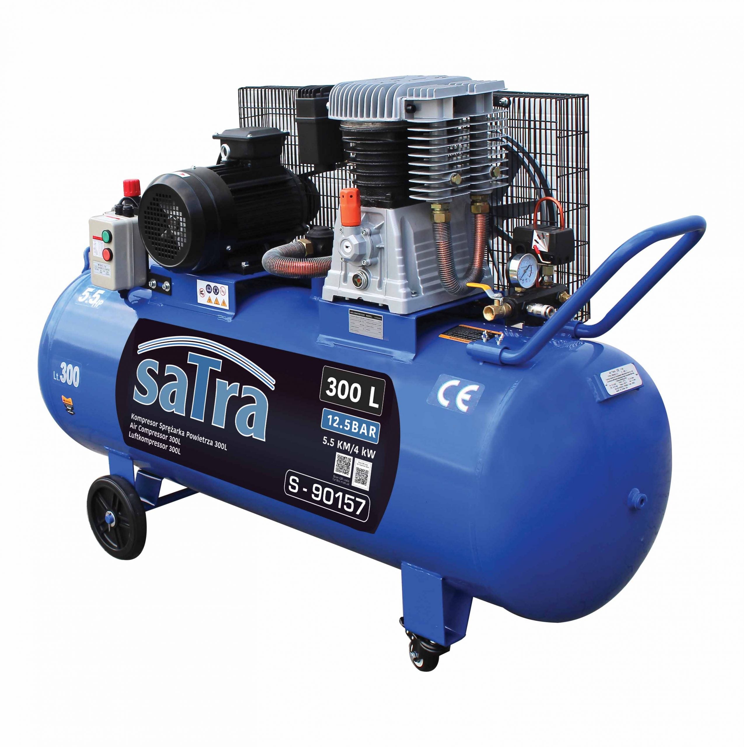 Въздушен компресор 300 л 4KW 5.5CP 12.5 BAR 380V TECHMAN SATRA