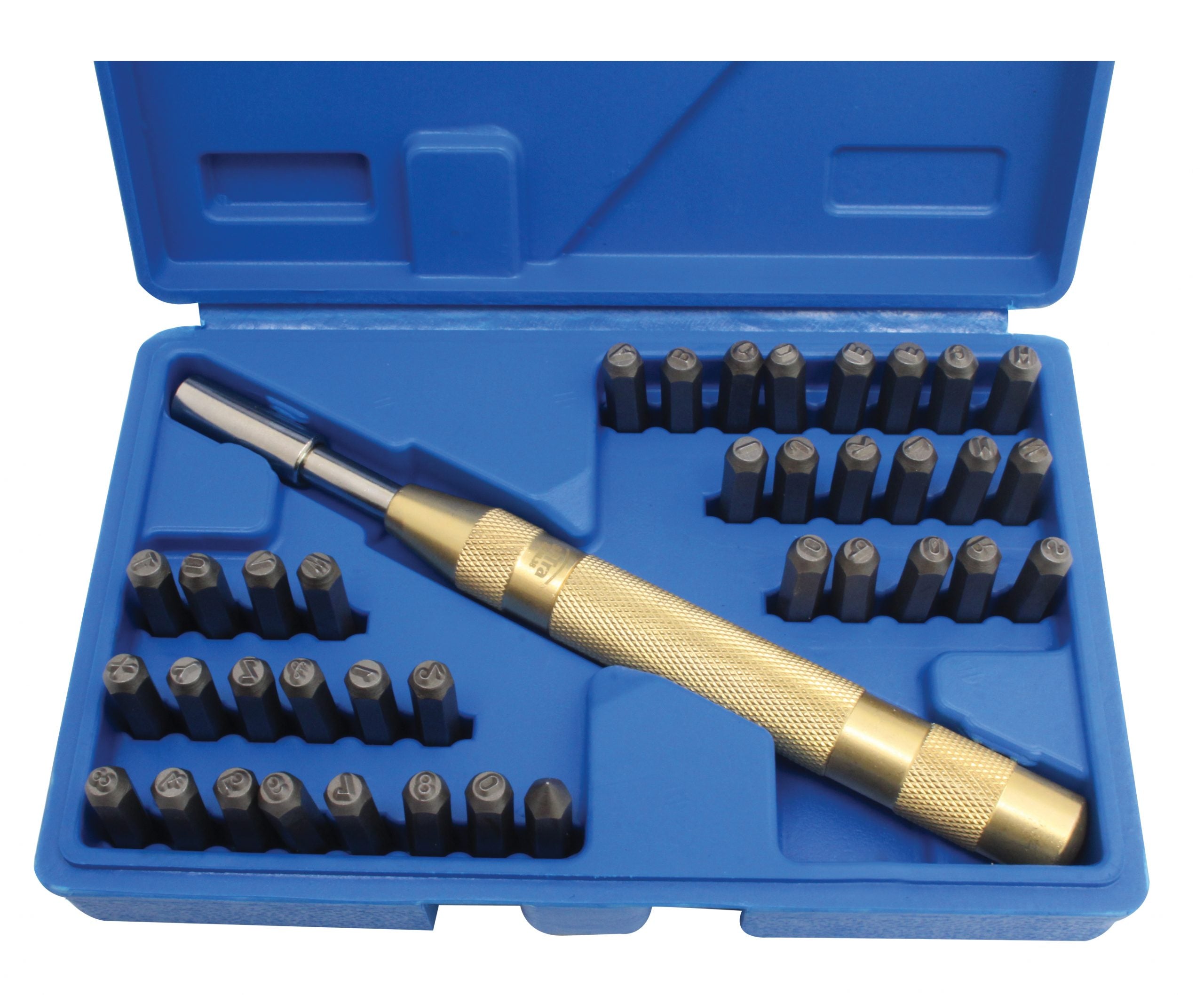 Букви и цифри с автоматичен перфоратор – комплект 38 броя, 170 мм, 4 мм