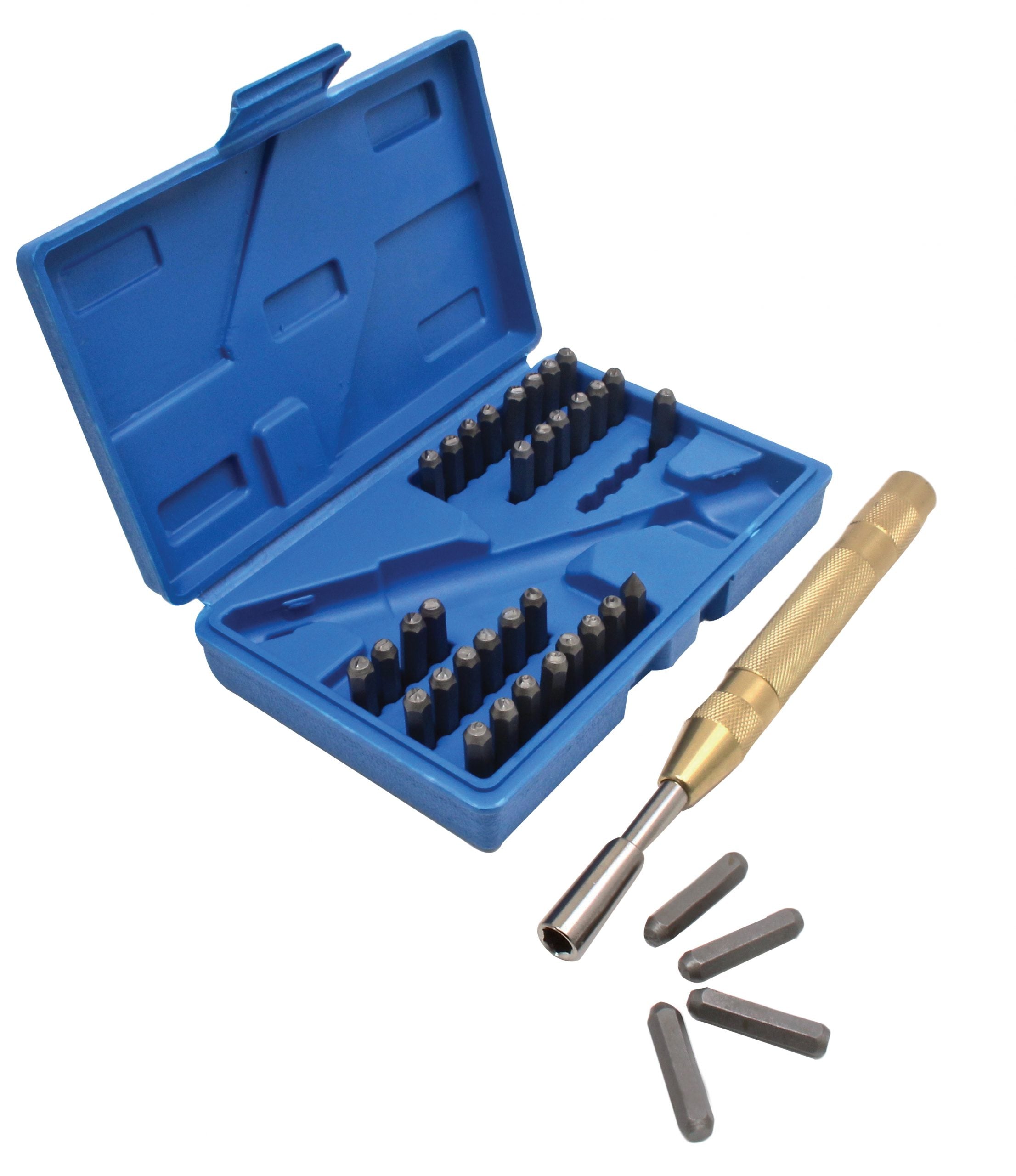 Букви и цифри с автоматичен перфоратор – комплект 38 броя, 170 мм, 4 мм