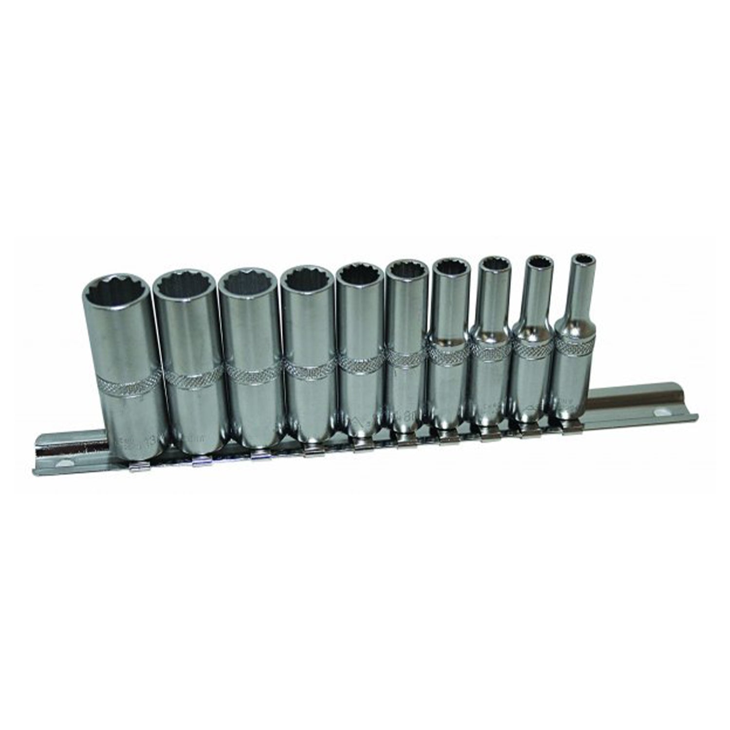 Комплект дълги вложки, дванадесетостенни 1/4" 4-13 мм 10 бр.