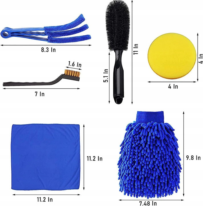 Комплект четки за външно и вътрешно почистване - автомобилни елементи 15 части