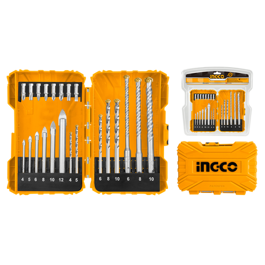 Комплект битове и свредла 22 части INGCO