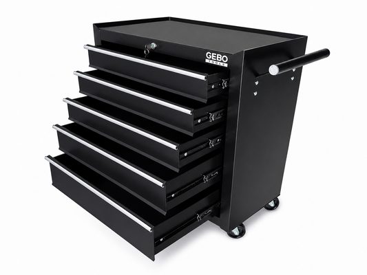 Шкаф за инструменти с 5 чекмеджета, черен GEBO TOOLS