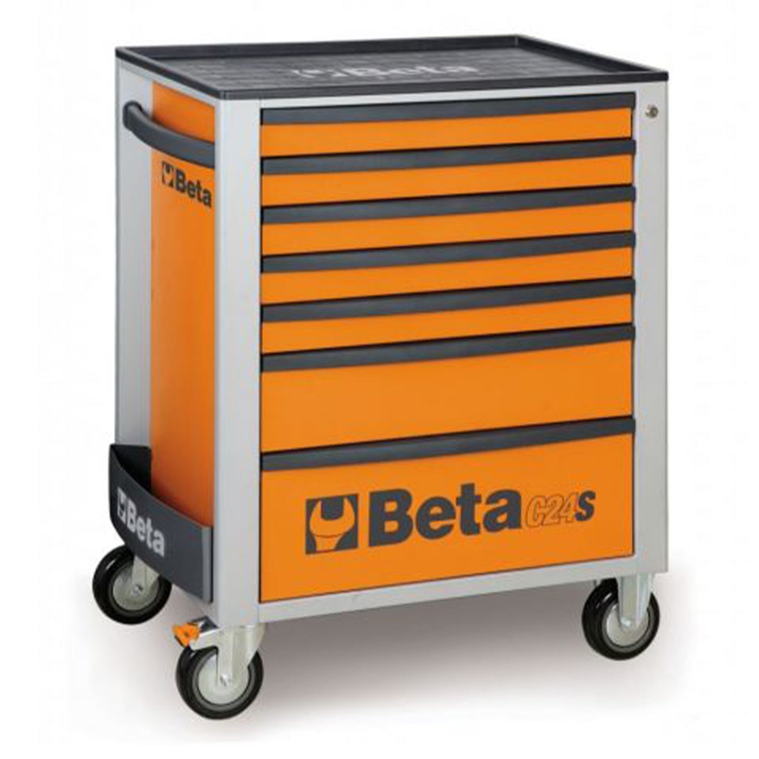 Подвижен шкаф за инструменти BETA със 7 чекмеджета, оранжев