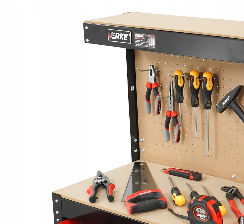 Работен плот с панел и чекмедже 80 x 40 x 140 см - VERKE