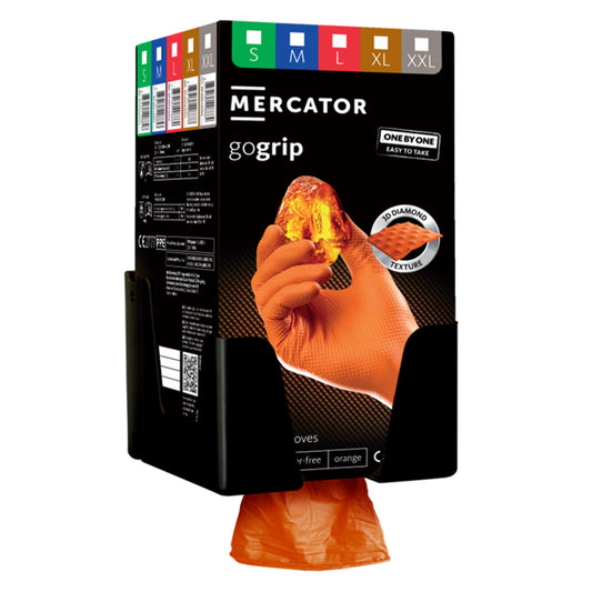 Премиум нитрилни ръкавици MERCATOR GOGRIP ONE BY ONE оранжеви, размер L, комплект 100 бр.