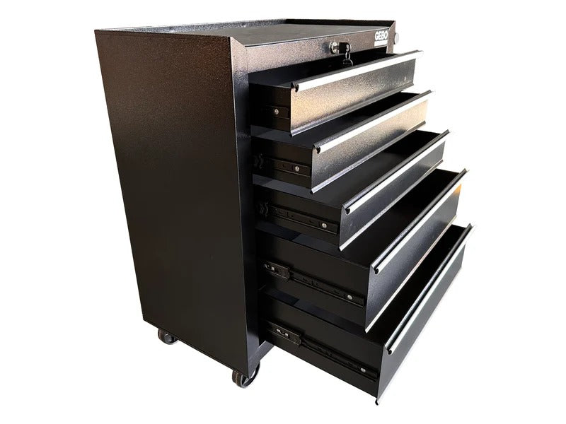 Шкаф за инструменти с 5 чекмеджета, черен GEBO TOOLS