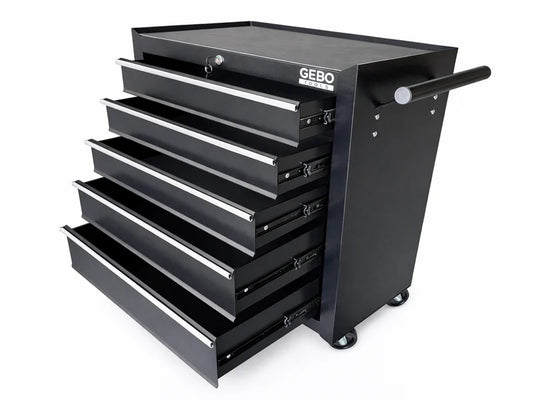 Шкаф за инструменти с 5 чекмеджета, черен GEBO TOOLS