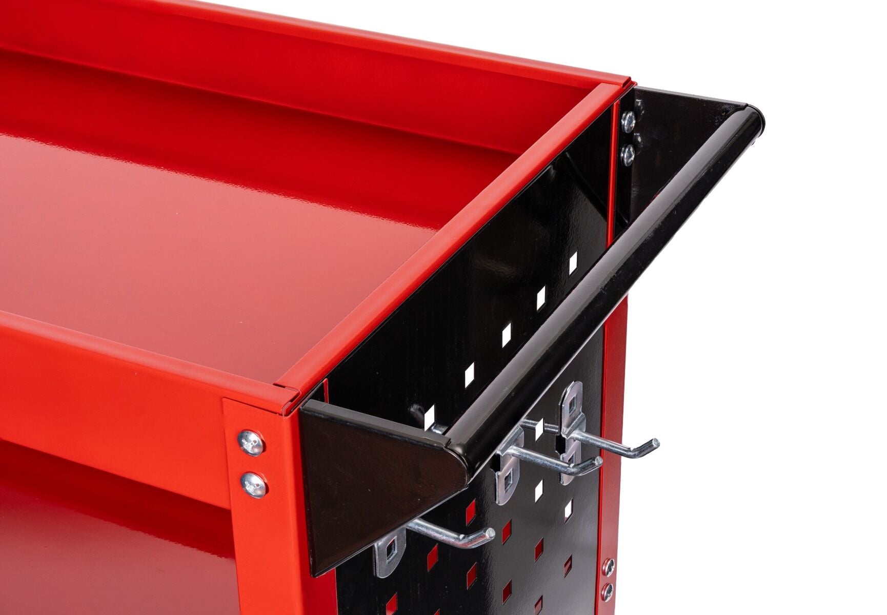 Мобилна количка с 3 рафта, държач за отвертки и панел с куки INVENTO