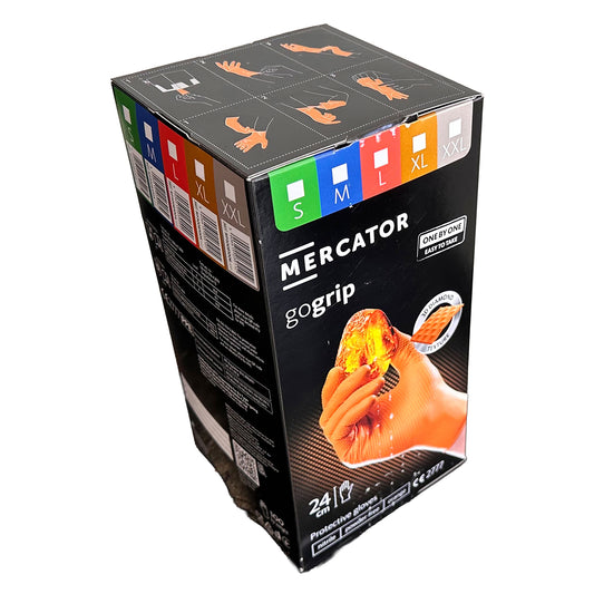 Премиум нитрилни ръкавици MERCATOR GOGRIP ONE BY ONE оранжеви, размер XL, комплект 100 бр.