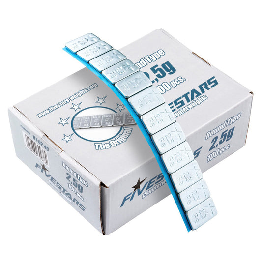 Кутия със самозалепващи се противотежести 2.5 гр. - 100 ленти - 12 бр./лента 3 кг