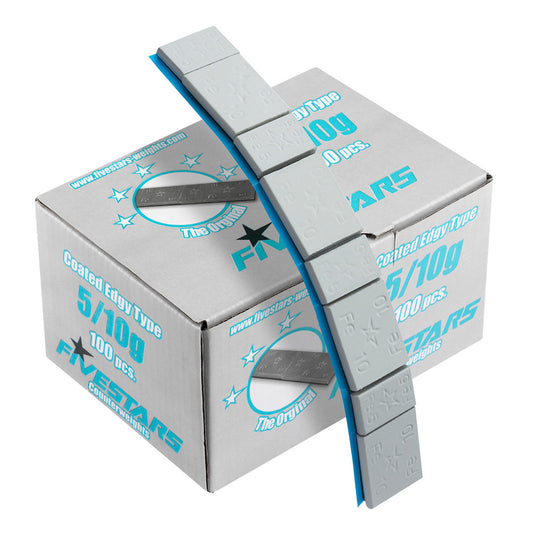 Кутия със залепващи се тежести 5/10 г - 100 ленти - 8 бр./лента 6 кг сив мат