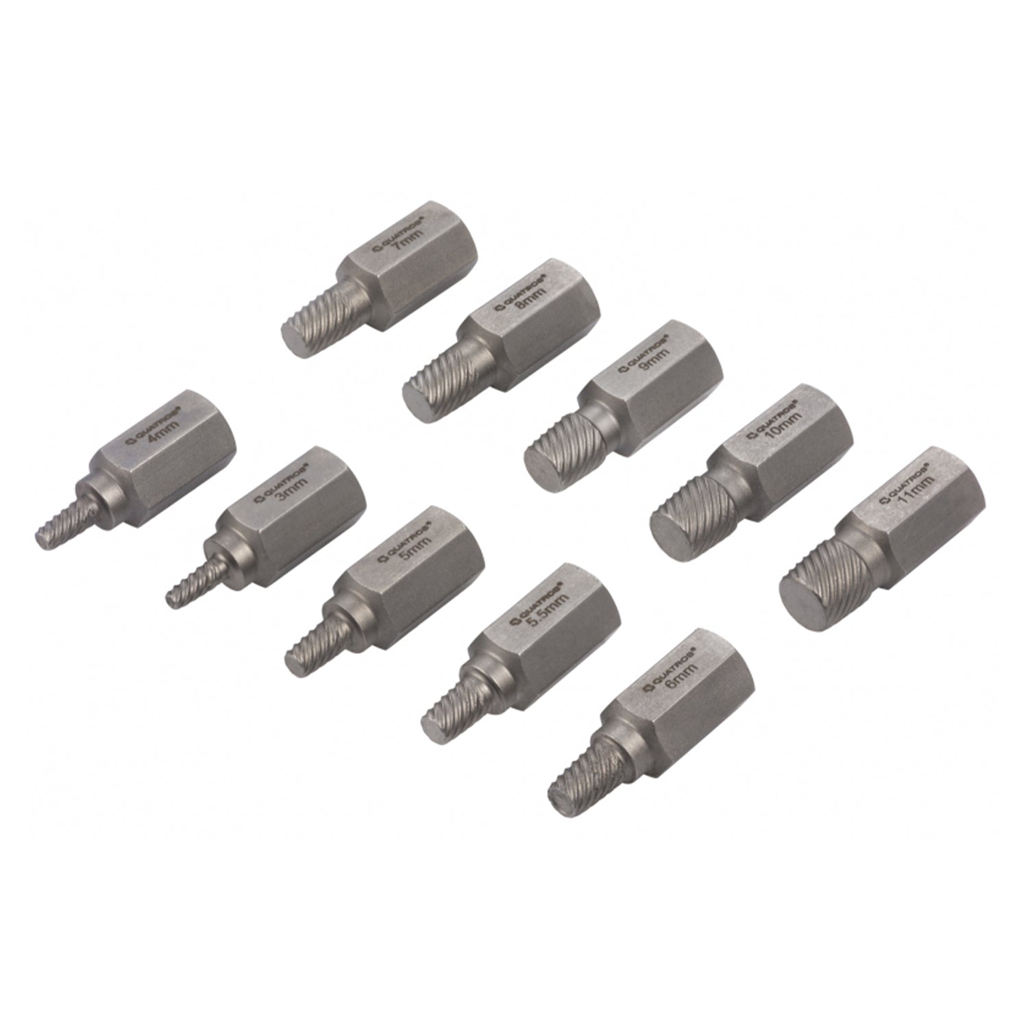 Комплект екстрактори на счупени и износени винтове 10 бр. QUATROS