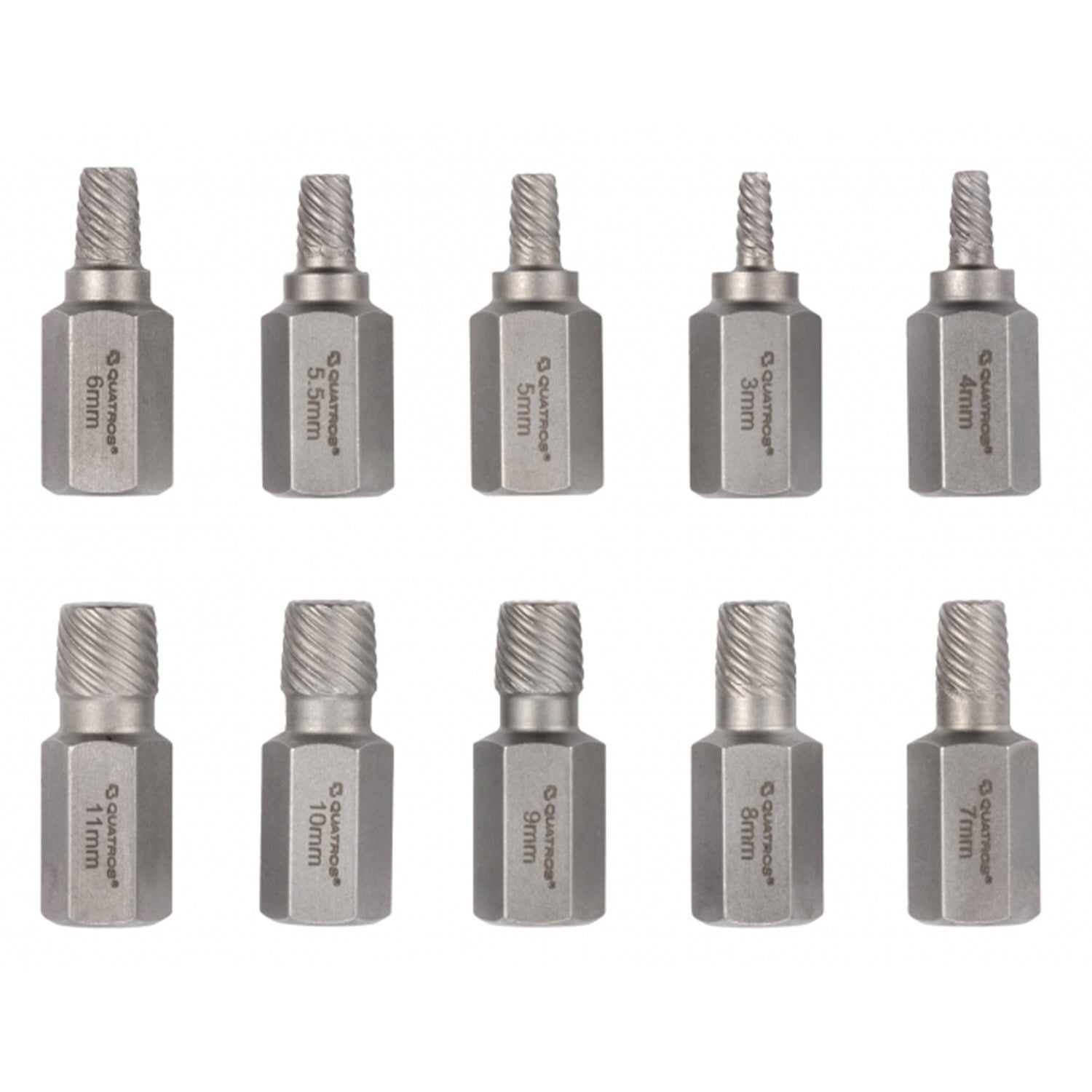 Комплект екстрактори на счупени и износени винтове 10 бр. QUATROS