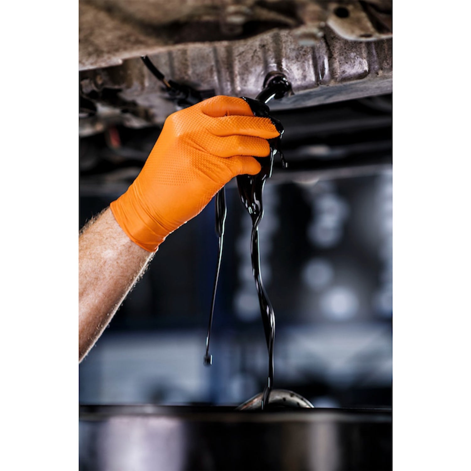 Премиум нитрилни ръкавици MERCATOR GOGRIP ONE BY ONE оранжеви, размер М, комплект 100 бр.