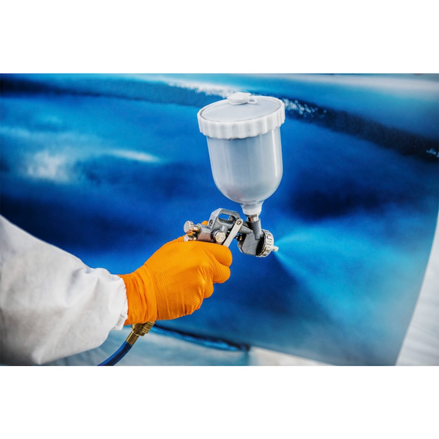 Премиум нитрилни ръкавици MERCATOR GOGRIP ONE BY ONE оранжеви, размер М, комплект 100 бр.