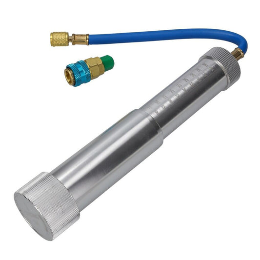 Устройство, помпа за дозиране на масло с UV флуоресцентна боя и LP бърза връзка за откриване на течове на фреон