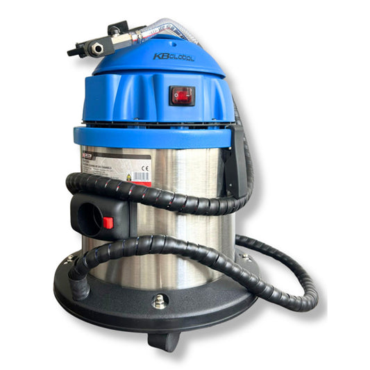 Професионално устройство за почистване на всмукателните и изпускателните канали на автомобили без разглобяване, с помощта на абразив от орехова черупка - 13 л, 1200W, 230V