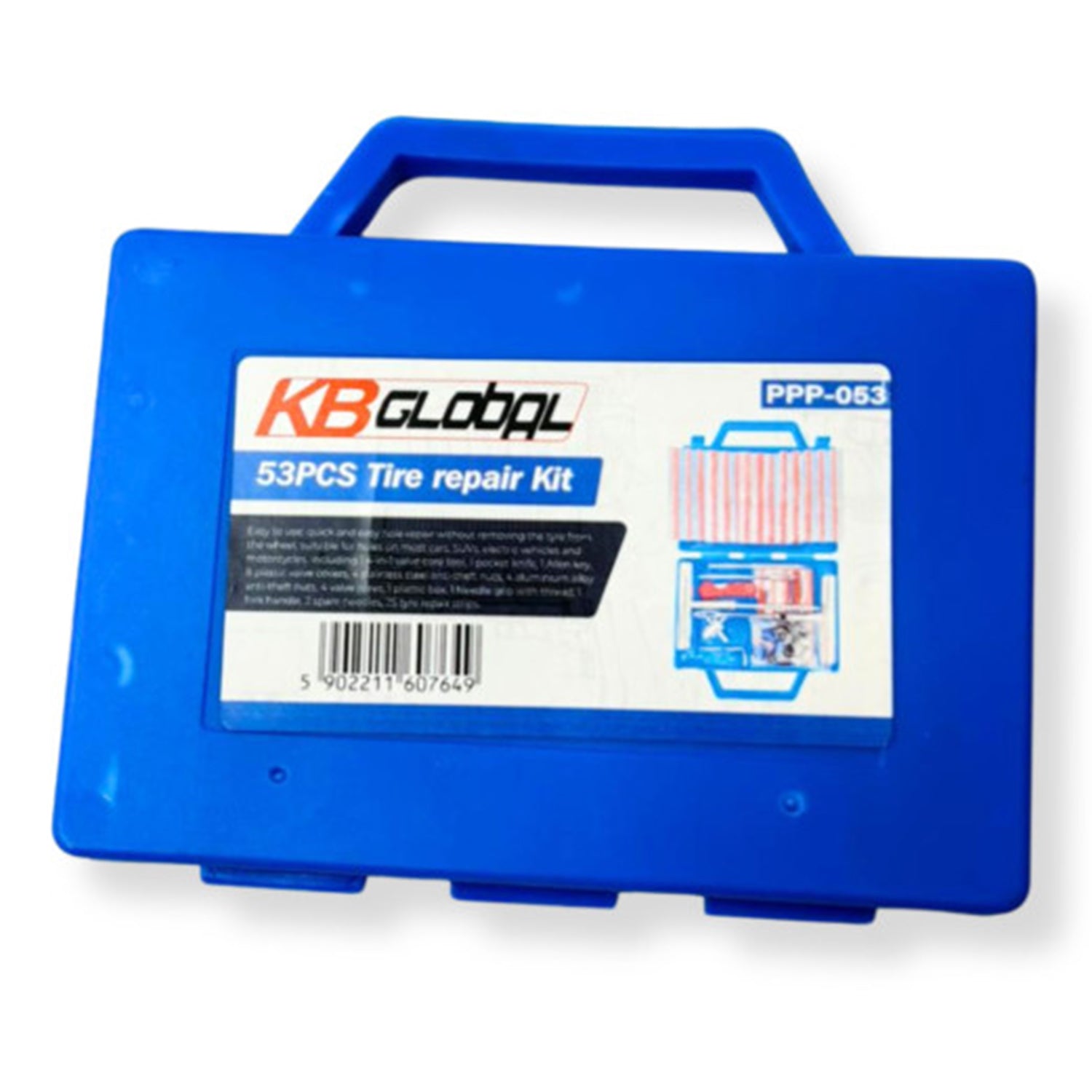 Комплект за ремонт на гуми с шнур, 53 части